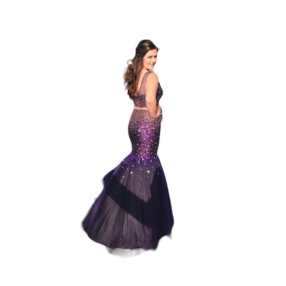Jolene Purple Sequence Mermaid Prom Dress - Picture 11 of 16